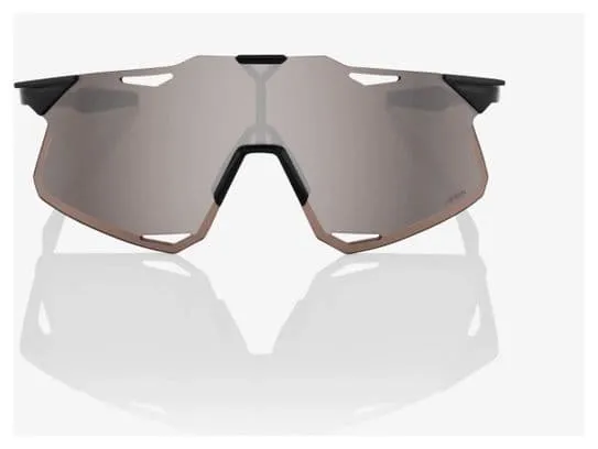 100% 100% GAFAS HYPERCRAFT  NEGRO BRILLO  LENTES ESPEJO PLATA HYPER