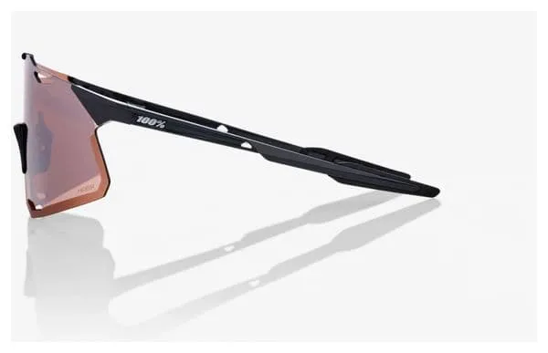 100% 100% GAFAS HYPERCRAFT  NEGRO BRILLO  LENTES ESPEJO PLATA HYPER