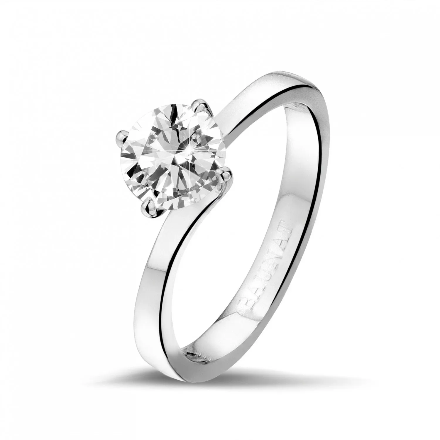 1.00 QUILATES ANILLO SOLITARIO DE ORO BLANCO CON DIAMANTE REDONDO DE CALIDAD EXCEPCIONAL (DIFEXNONE FLUORESCENCIAGIA CERTIFI