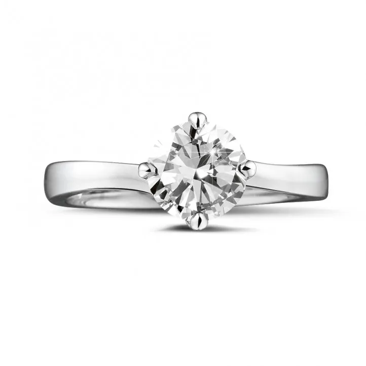 1.25 quilates anillo solitario diamante de oro blanco 