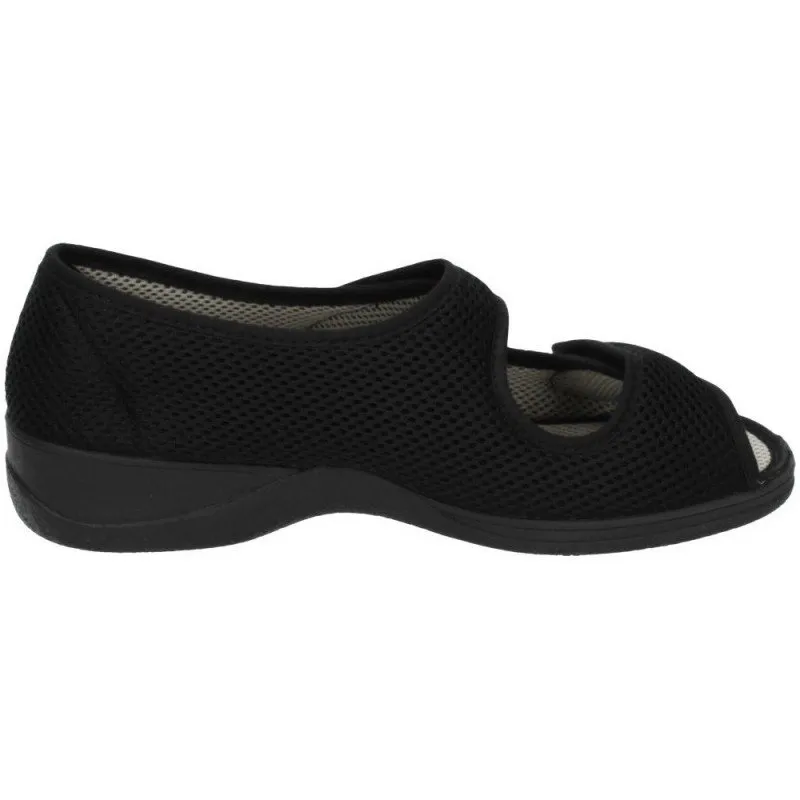 21744 SANDALIA TELA ANCHO color NEGRO