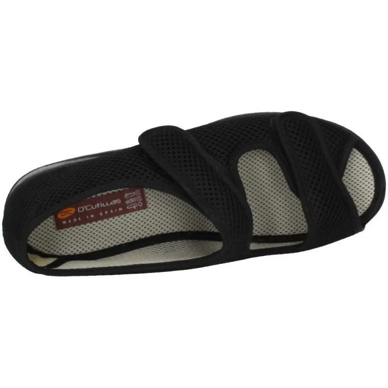 21744 SANDALIA TELA ANCHO color NEGRO
