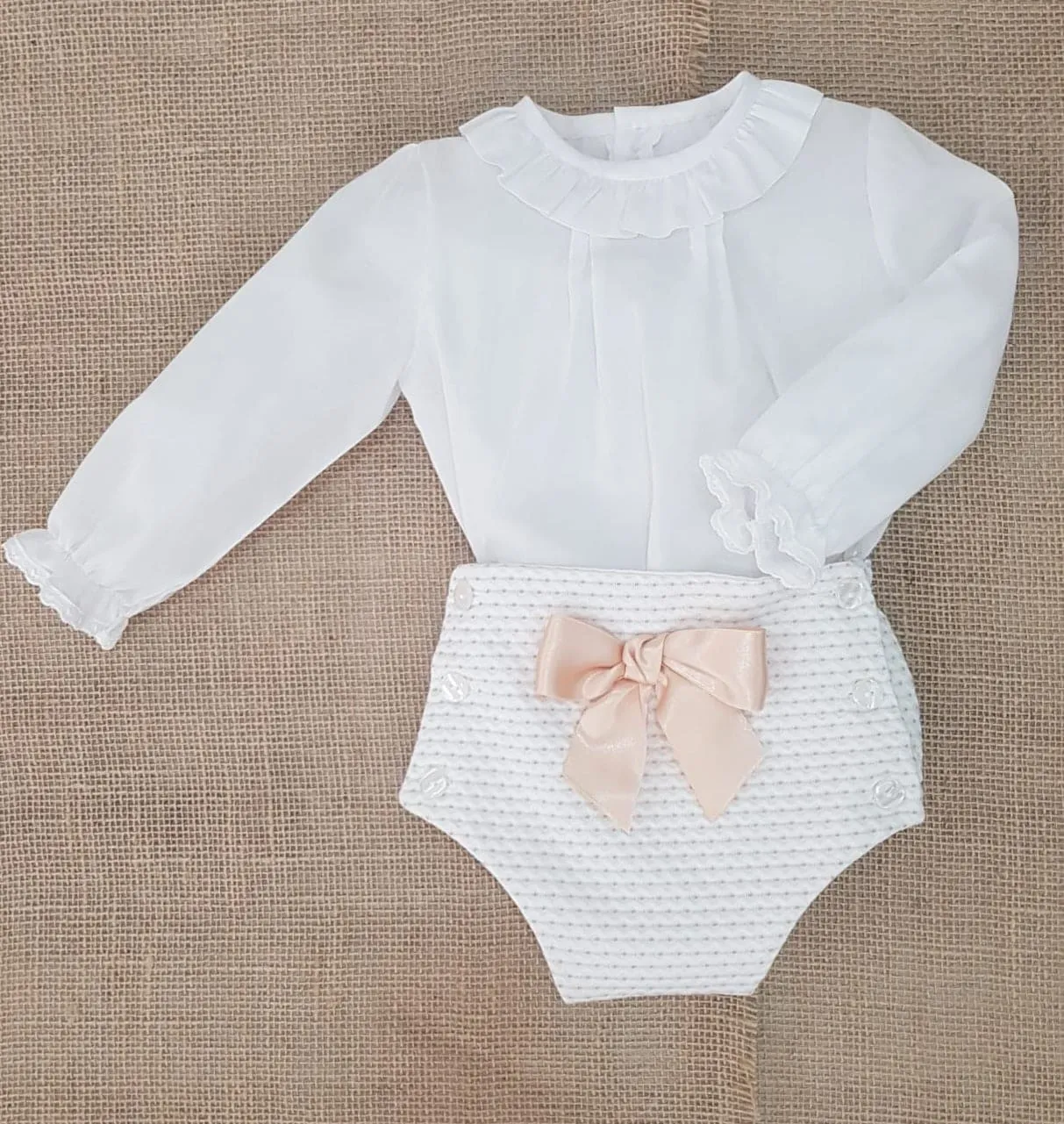 A Conjunto bebé 2 Piezas BEIG /BLANCO