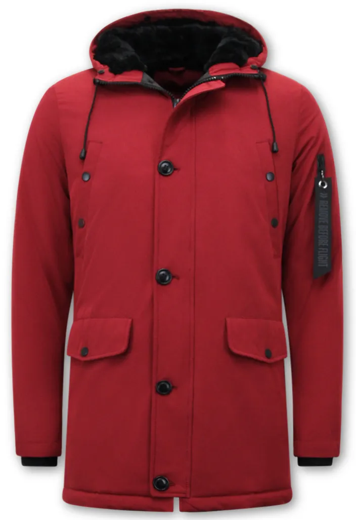 ABRIGOS DE INVIERNO PARA HOMBRE LARGOS  7103  ROJO