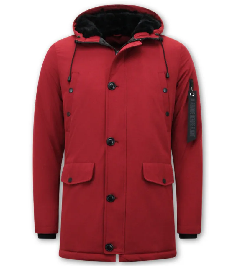 ABRIGOS DE INVIERNO PARA HOMBRE LARGOS  7103  ROJO