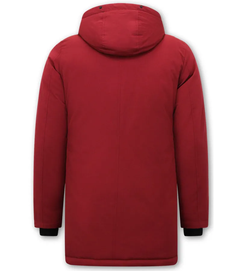 ABRIGOS DE INVIERNO PARA HOMBRE LARGOS  7103  ROJO