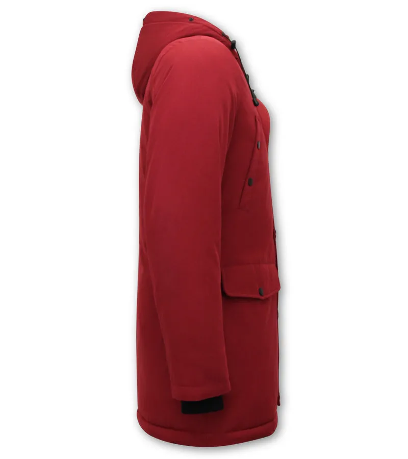 ABRIGOS DE INVIERNO PARA HOMBRE LARGOS  7103  ROJO