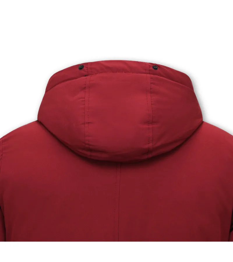 ABRIGOS DE INVIERNO PARA HOMBRE LARGOS  7103  ROJO