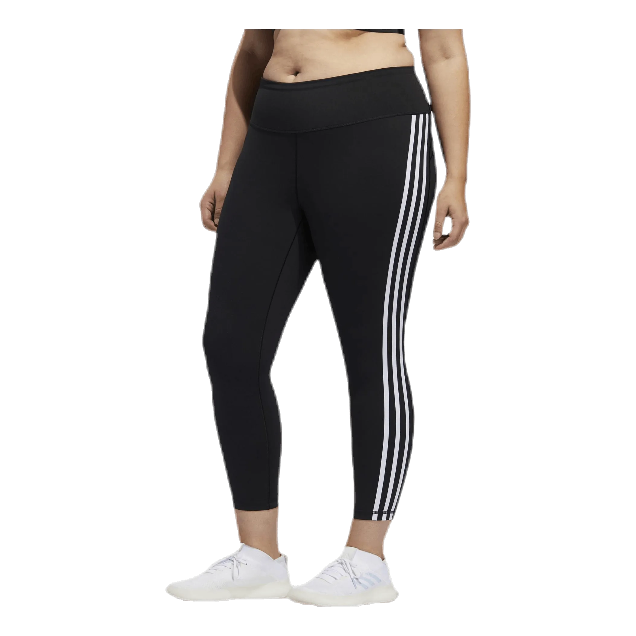 Adidas Believe This 2.0 3 Stripe 7/8 Tight Plus Size Black / White