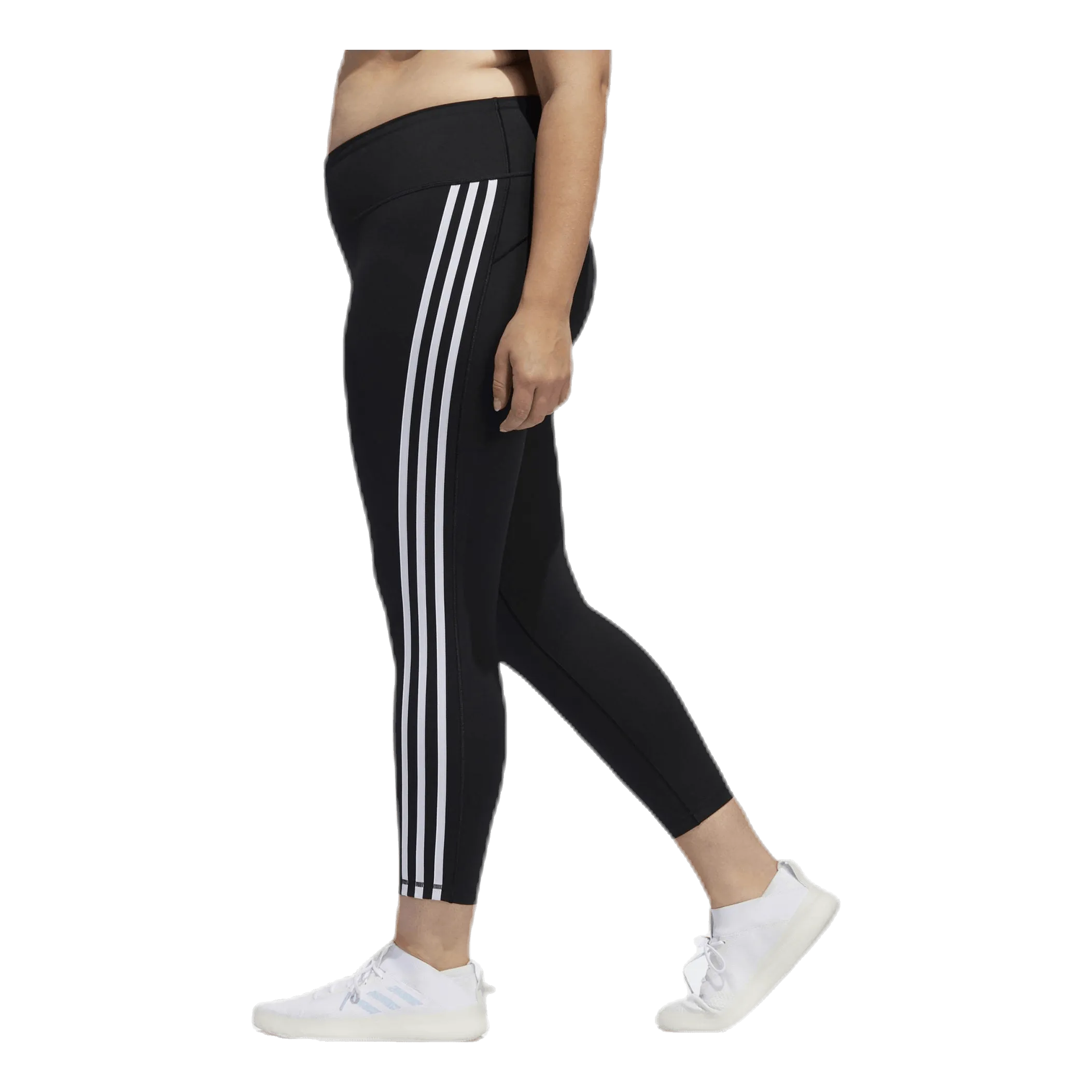 Adidas Believe This 2.0 3 Stripe 7/8 Tight Plus Size Black / White