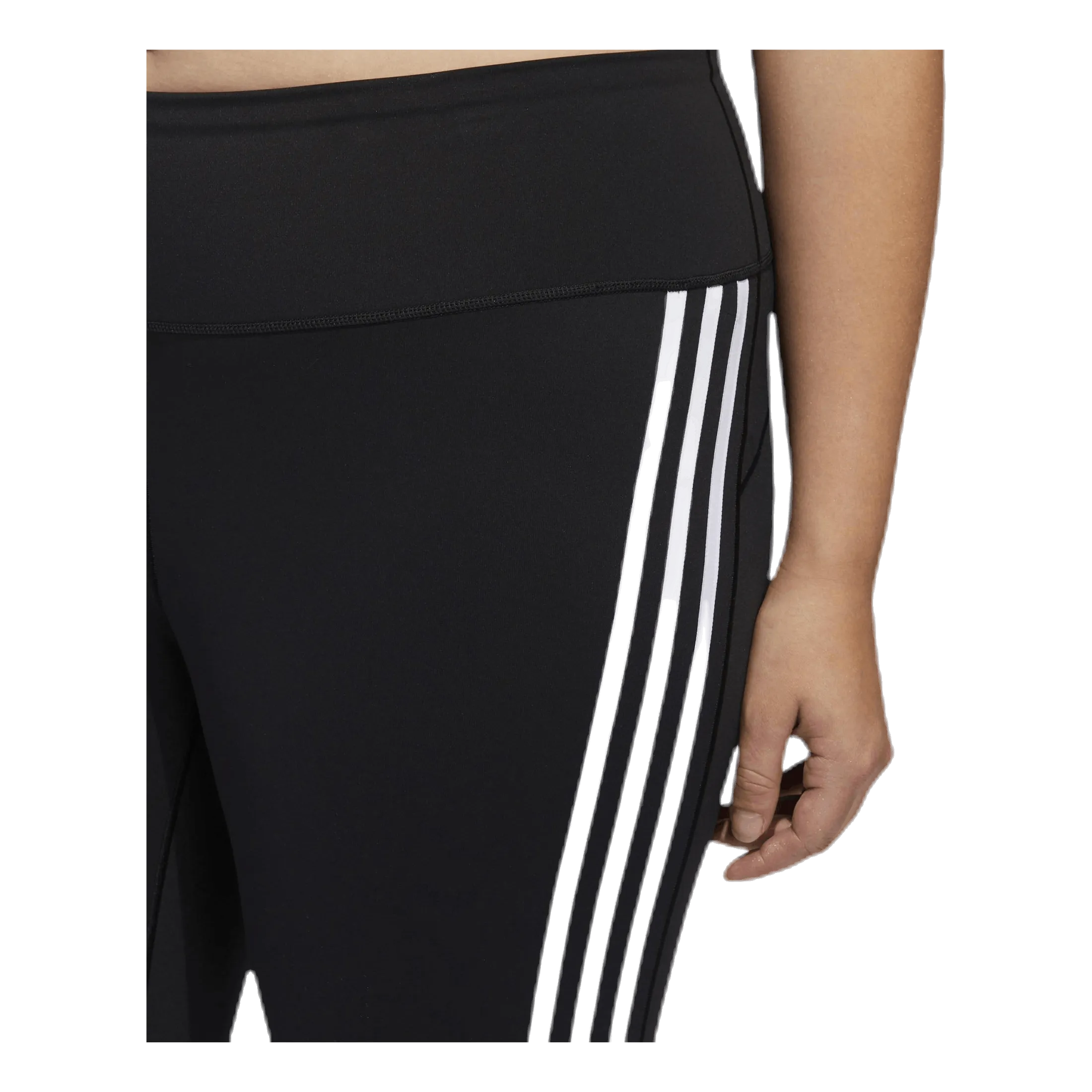 Adidas Believe This 2.0 3 Stripe 7/8 Tight Plus Size Black / White
