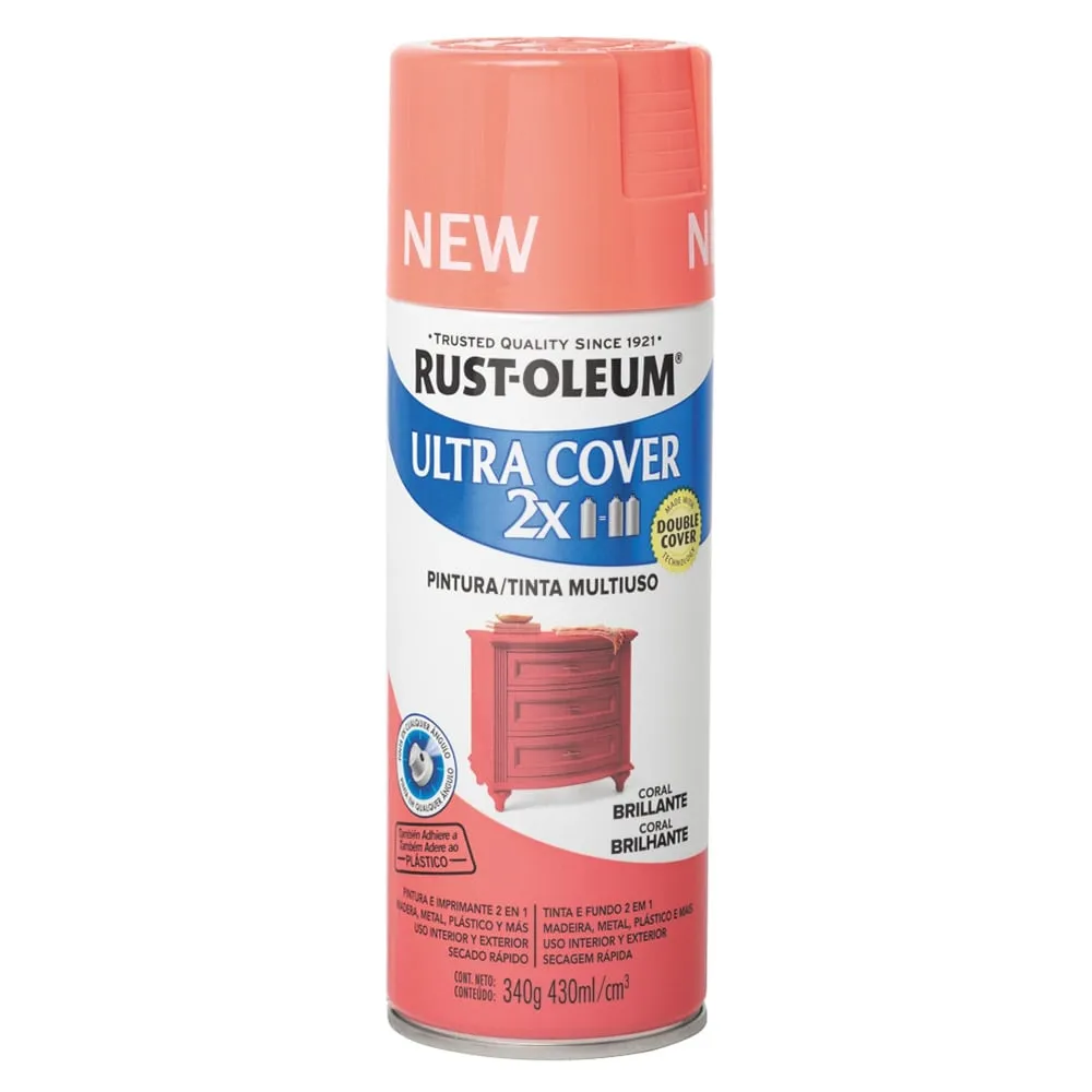 Aerosol Multiusos Ultra Cover 2x Coral Brillante 340g
