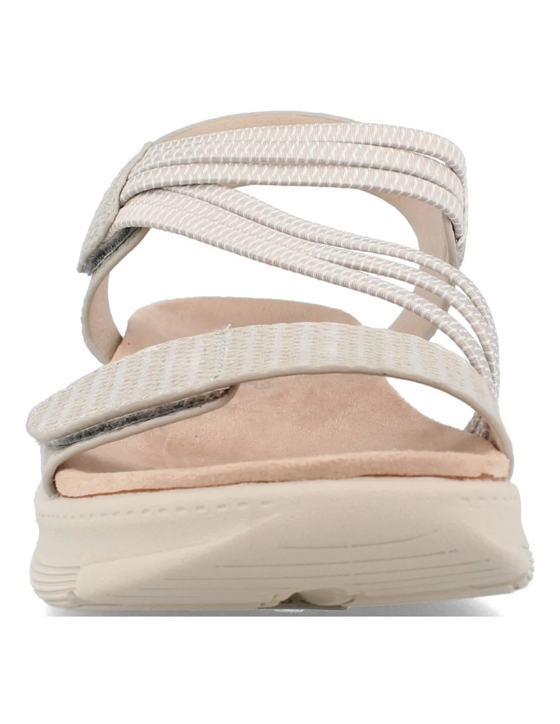 AMARPIES  SANDALIAS CUñA TIRAS CRUZADAS ELáSTICOS GRIS