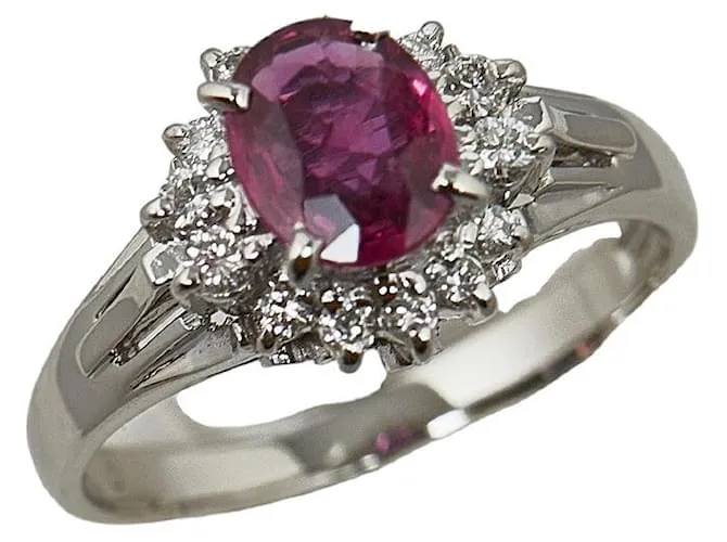 & Other Stories PT900 Rubí Platino 0.70CT Diamond 0.16Tamaño del anillo 8 En GRAN estado 