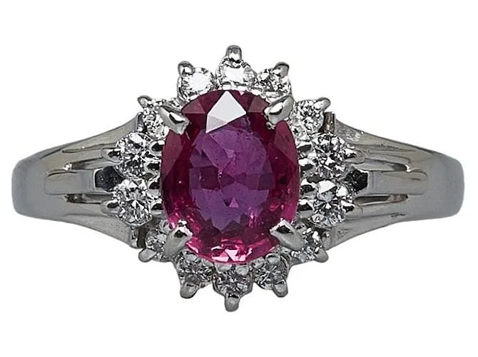 & Other Stories PT900 Rubí Platino 0.70CT Diamond 0.16Tamaño del anillo 8 En GRAN estado 