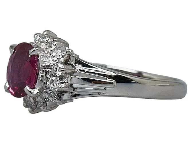 & Other Stories PT900 Rubí Platino 0.70CT Diamond 0.16Tamaño del anillo 8 En GRAN estado 
