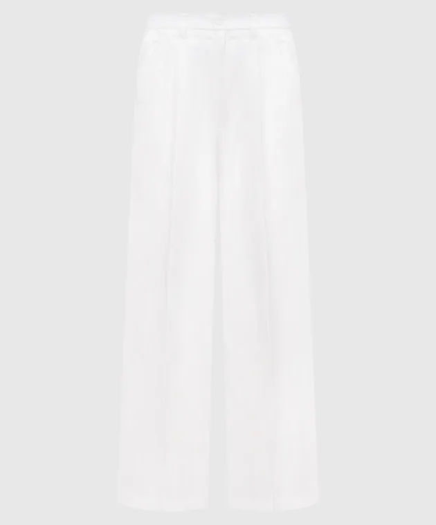 Anine Bing Carrie white pants with linen