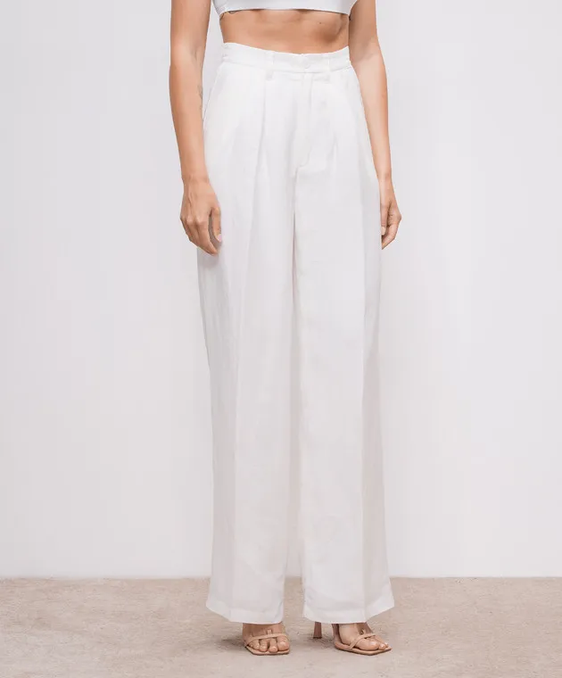 Anine Bing Carrie white pants with linen