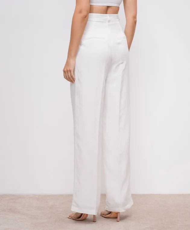 Anine Bing Carrie white pants with linen