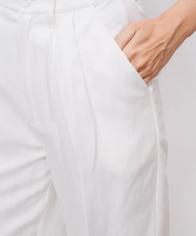 Anine Bing Carrie white pants with linen