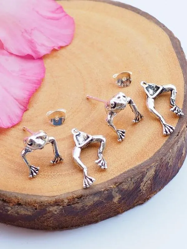 Aretes con diseño de rana