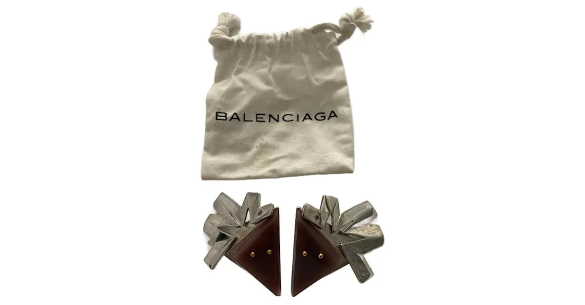 Balenciaga Aretes Púrpura Hardware de plata 