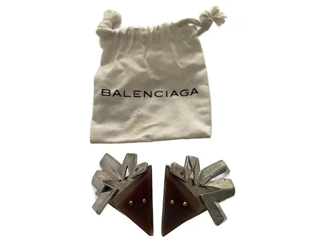 Balenciaga Aretes Púrpura Hardware de plata 