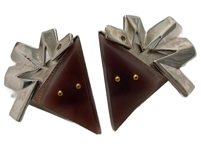 Balenciaga Aretes Púrpura Hardware de plata 