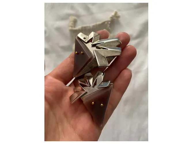 Balenciaga Aretes Púrpura Hardware de plata 
