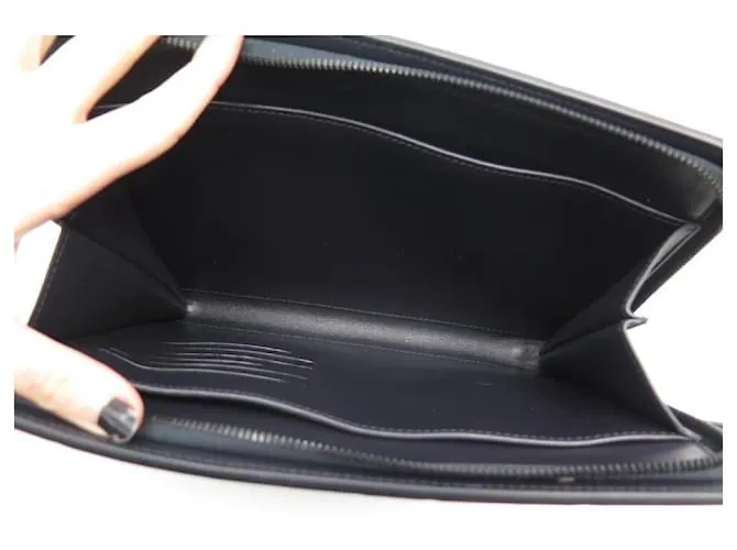 Balenciaga BOTTEGA VENETTA POUCH BAG PORTA DOCUMENTOS 601056 POUCH PIEL AZUL Azul marino 
