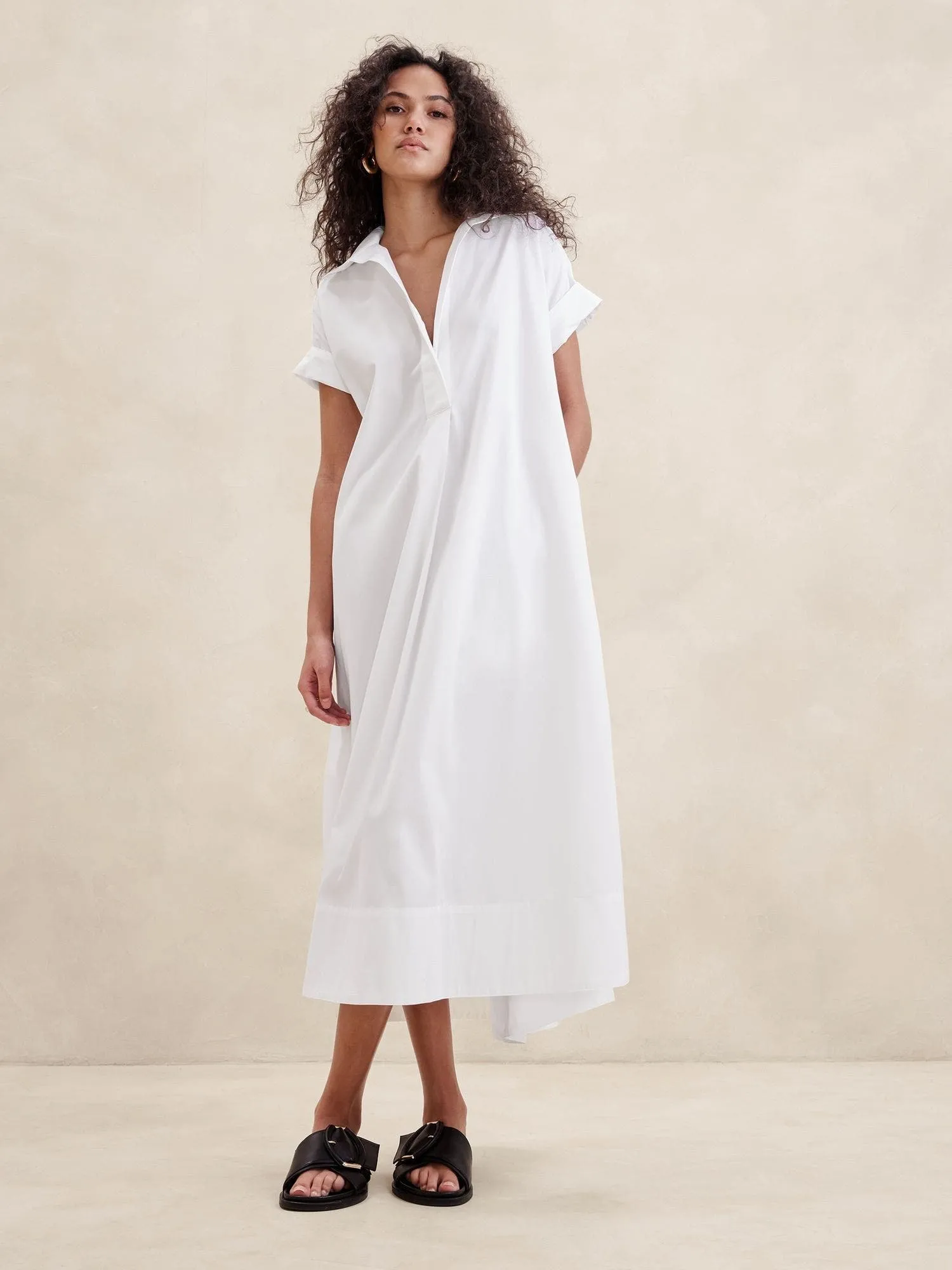 BANANA REPUBLIC VESTIDO MUJER CRUZ POPLIN MAXI