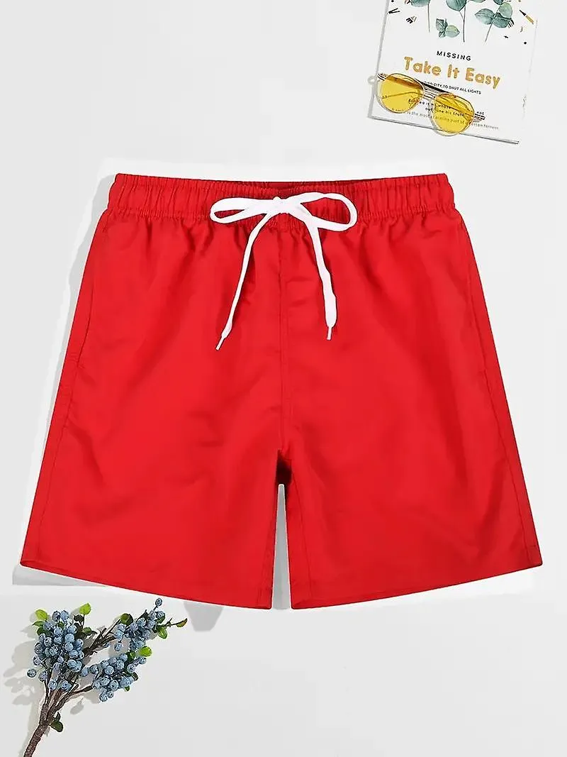 Bañadores de doble capa, pantalones de playa de verano sueltos para hombres, pantalones cortos casuales