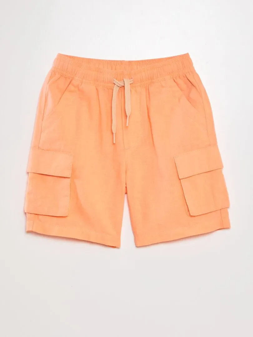 BERMUDAS CON MúLTIPLES BOLSILLOS  NARANJA