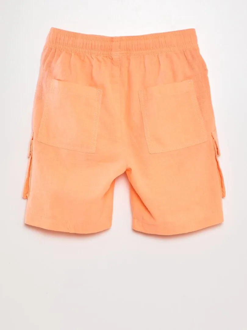 BERMUDAS CON MúLTIPLES BOLSILLOS  NARANJA