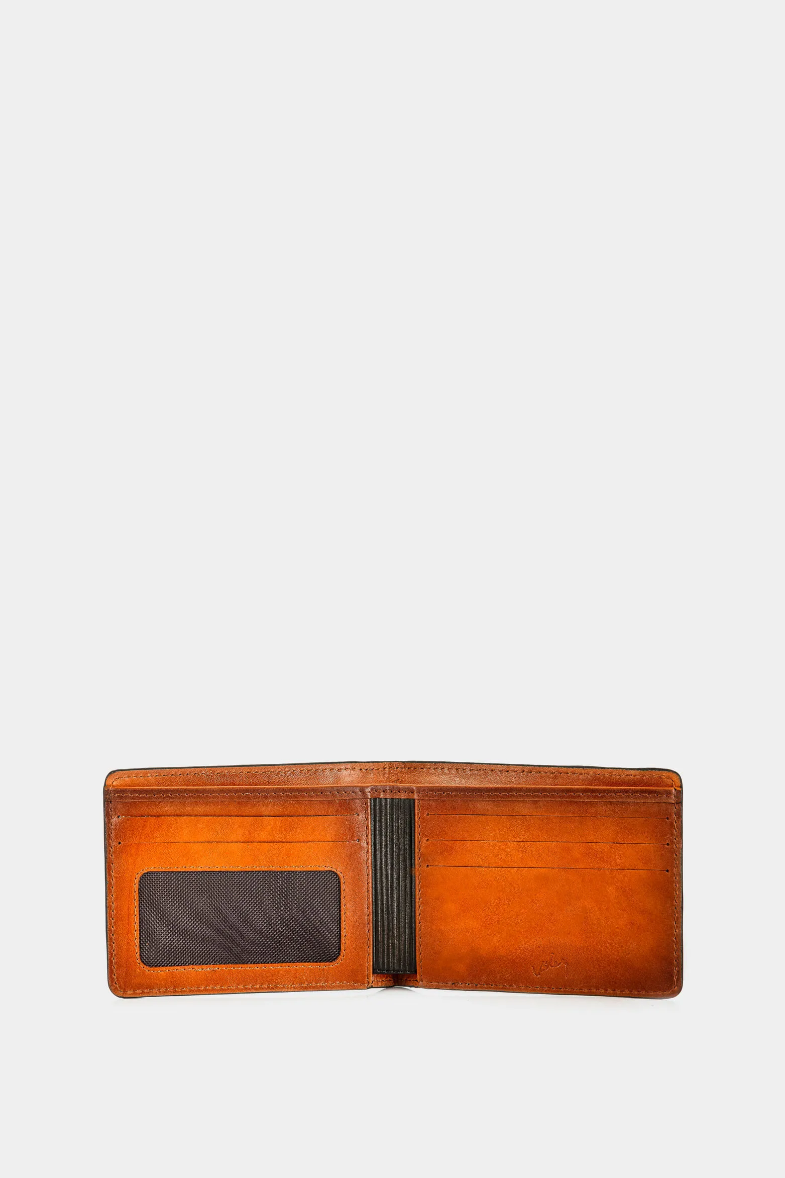 Billetera grosella de cuero para hombre vintage