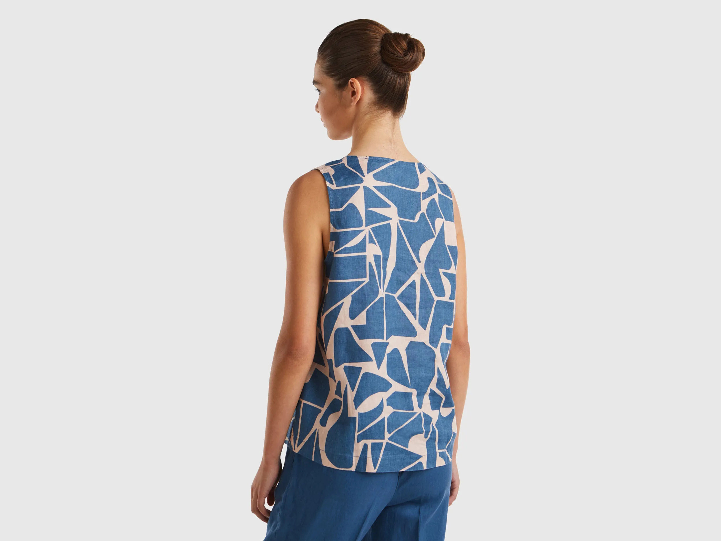 Blusa de lino estampado