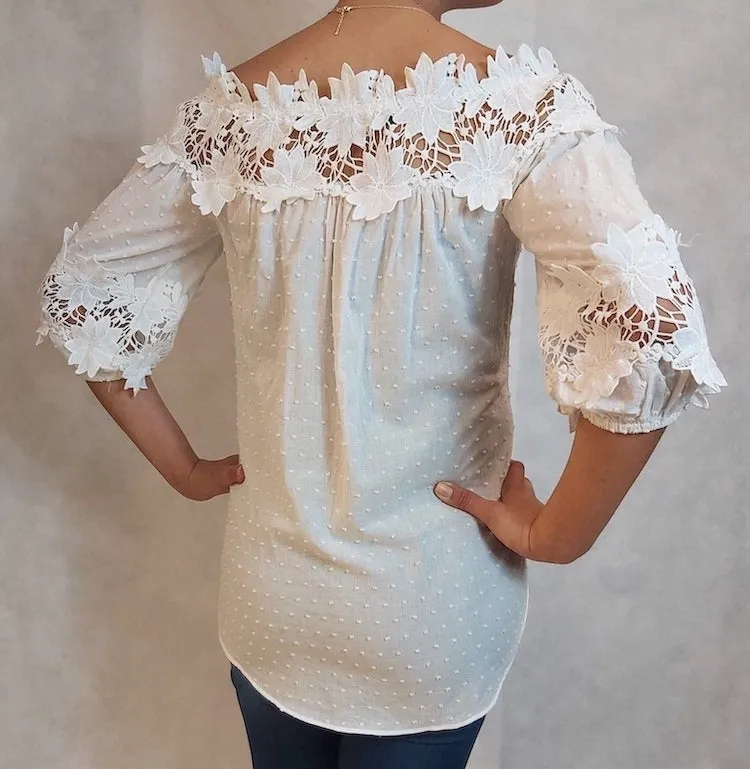 BLUSA MANGA MEDIA PARA MUJER AV23913