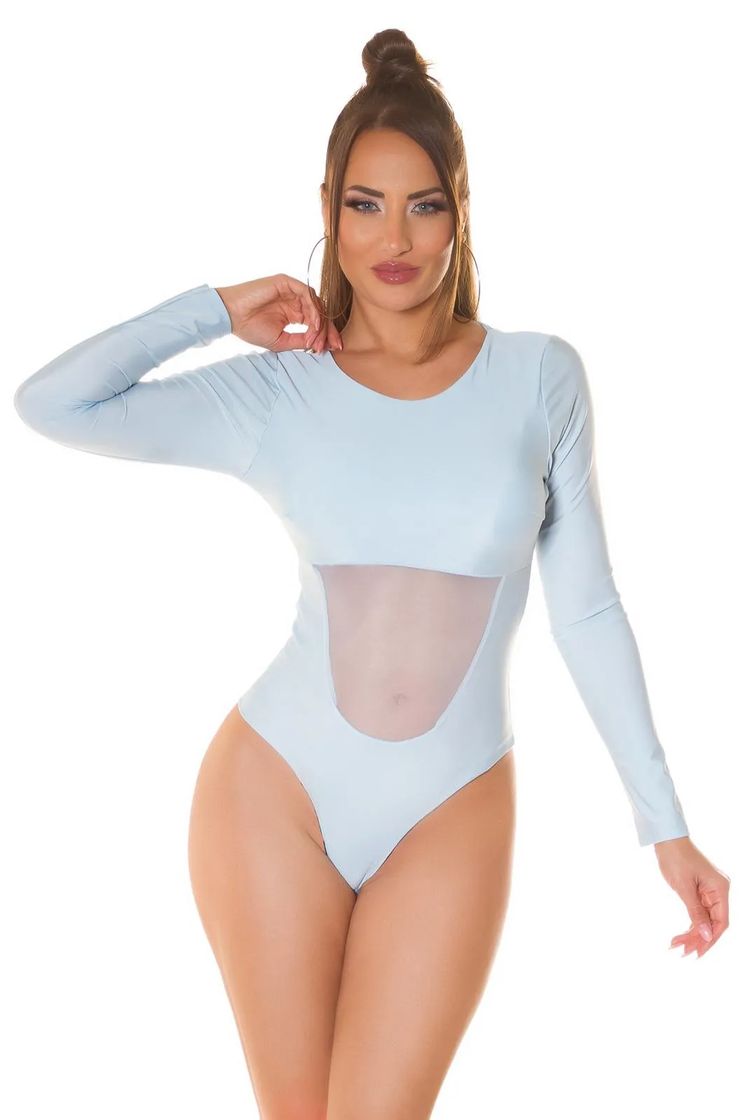 Body mangas largas ajustado azul
