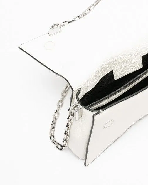 Bolso de hombro Karl Lagerfeld K/Seven 2.0 CB Leather Blanco