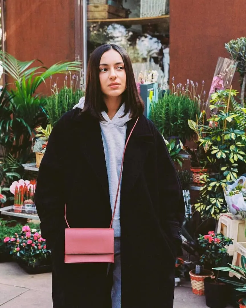 Bolso rectangular de cuero reciclado