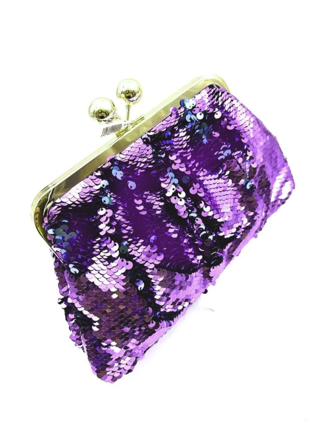 BOLSOS MORADOS CON LENTEJUELAS DISCO Y CIERRE VINTAGE PARA BODAS DE NOCHE