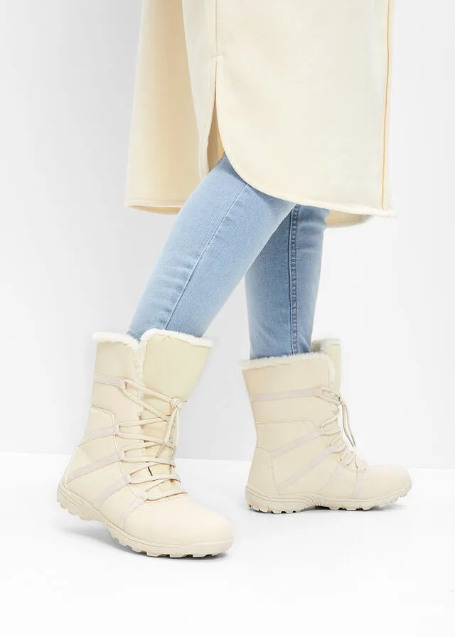 Botas de cordones para invierno gris guijarro