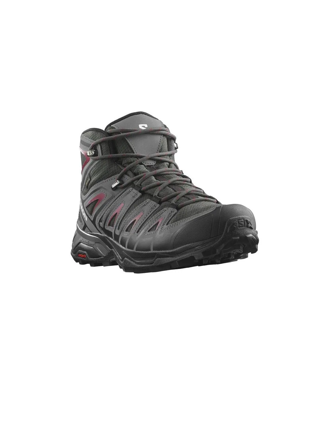 BOTAS DE MONTAñA SALOMON X ULTRA PIONEER MID GORETEX VERDE/GRIS/ROJO HOMBRE