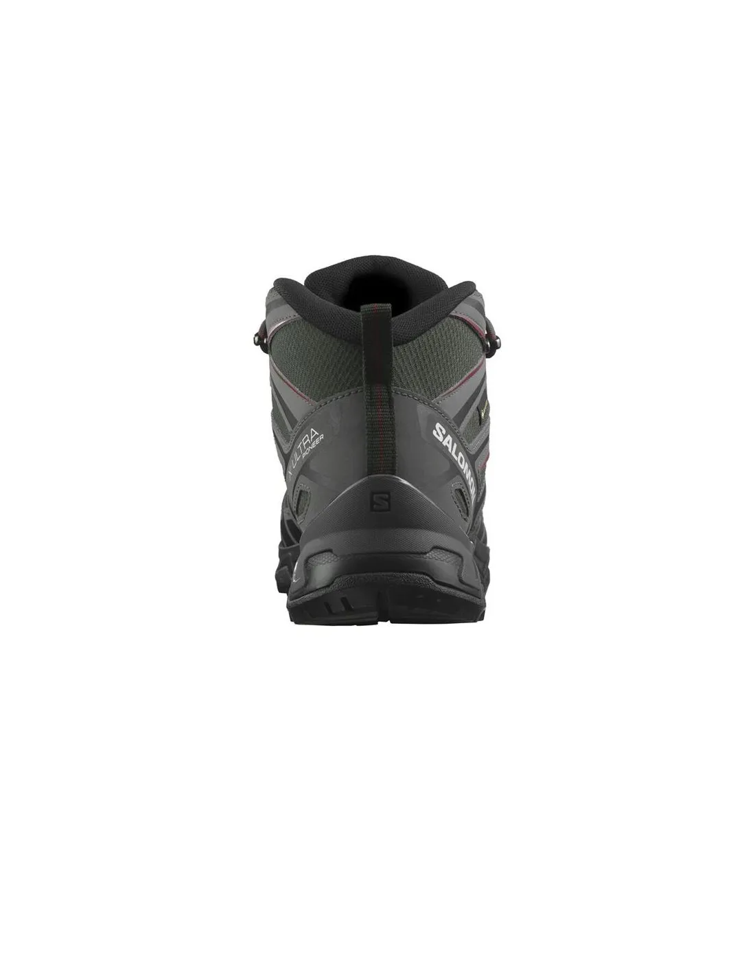 BOTAS DE MONTAñA SALOMON X ULTRA PIONEER MID GORETEX VERDE/GRIS/ROJO HOMBRE