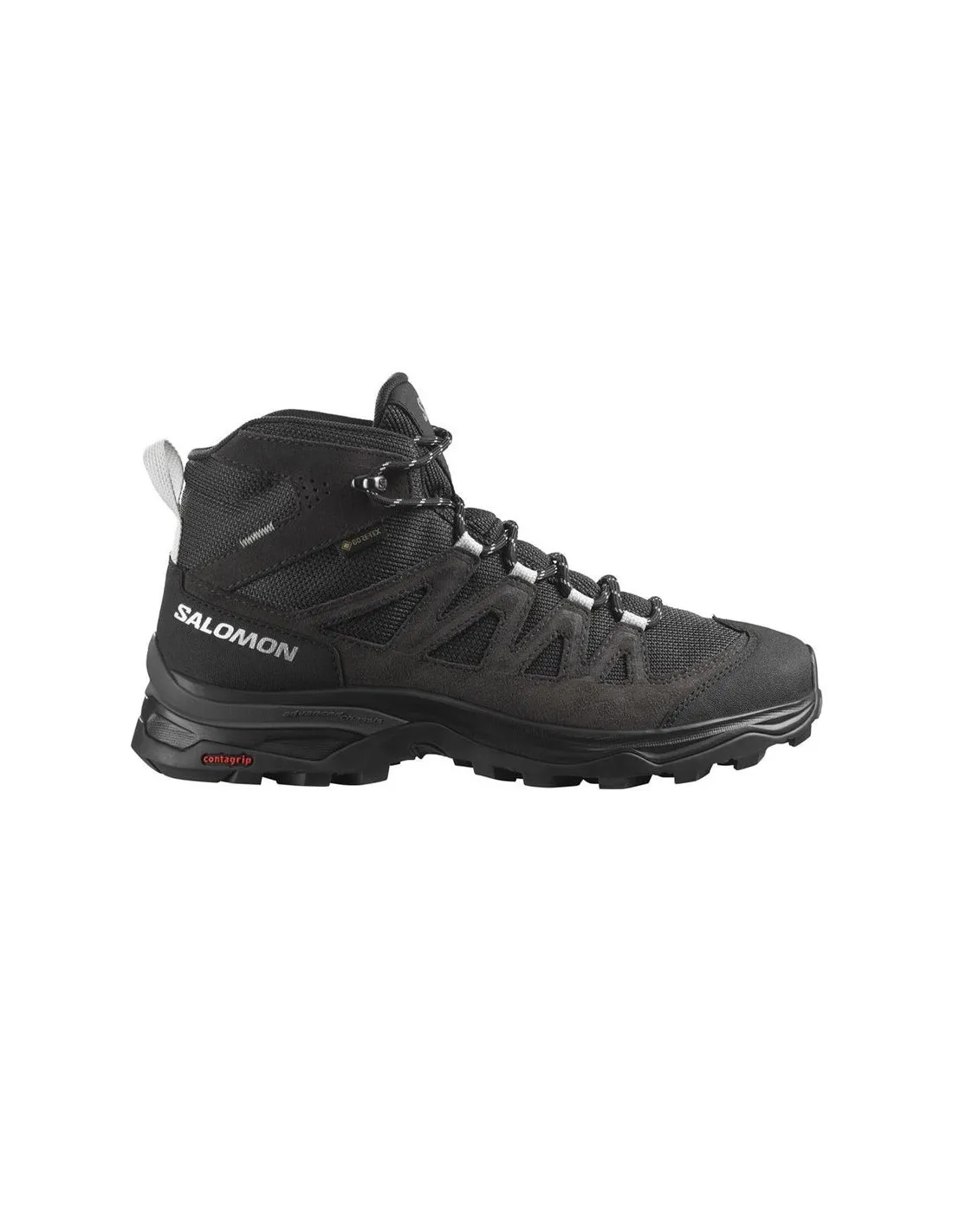 BOTAS DE MONTAñA SALOMON X WARD LEATHER MID GORETEX NEGRO MUJER