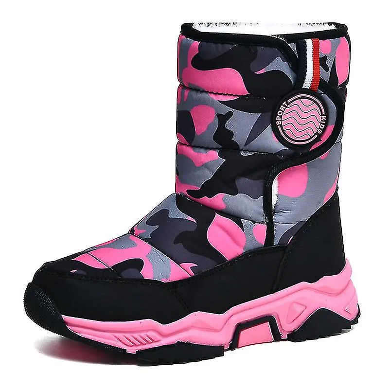 Botas de nieve de invierno para niños Botines cálidos Antideslizantes Niños Niñas Zapatos de invierno 118