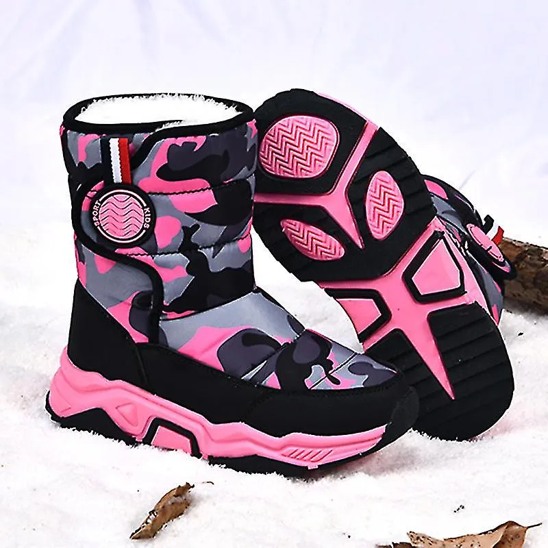 Botas de nieve de invierno para niños Botines cálidos Antideslizantes Niños Niñas Zapatos de invierno 118