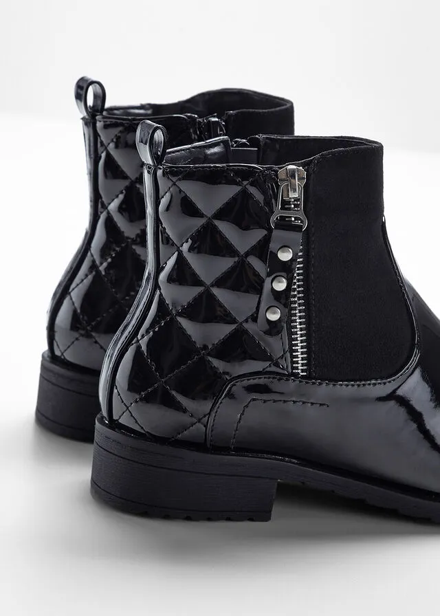 Botines de charol Negro