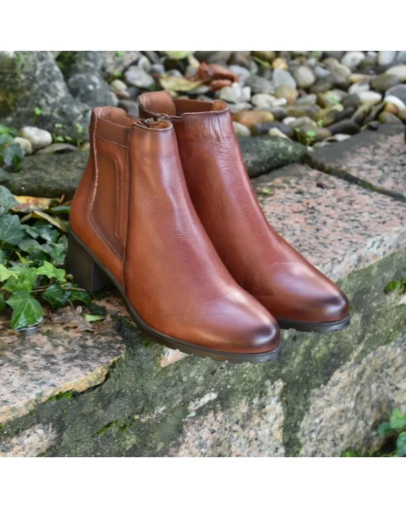 Botines de piel CONFORT GIORDA 33885 cuero