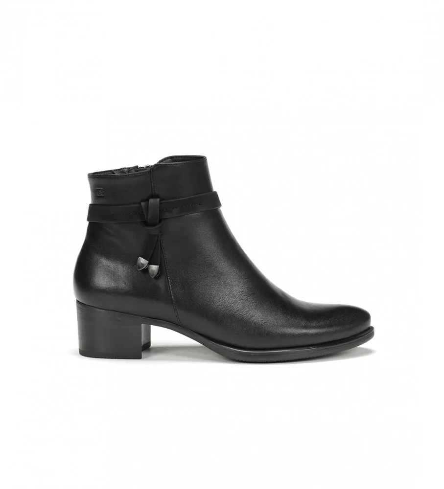 Botines de piel D8889 negro